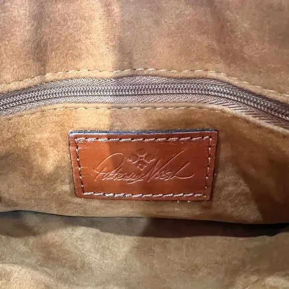 Patricia Nash Heritage Chambery Veg Tan Leather Crossbody Handbag Chain Strap - Picture 13 of 15